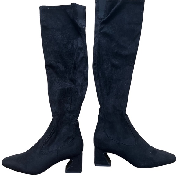 Black Suede Over the Knee Boots Size 7.5 - Picture 2 of 9